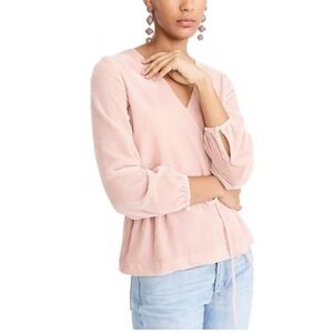 J. Crew Drapey Velvet Faux Wrap Top